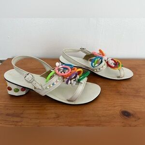 Vintage Multicolor Ring Embellished Sandals